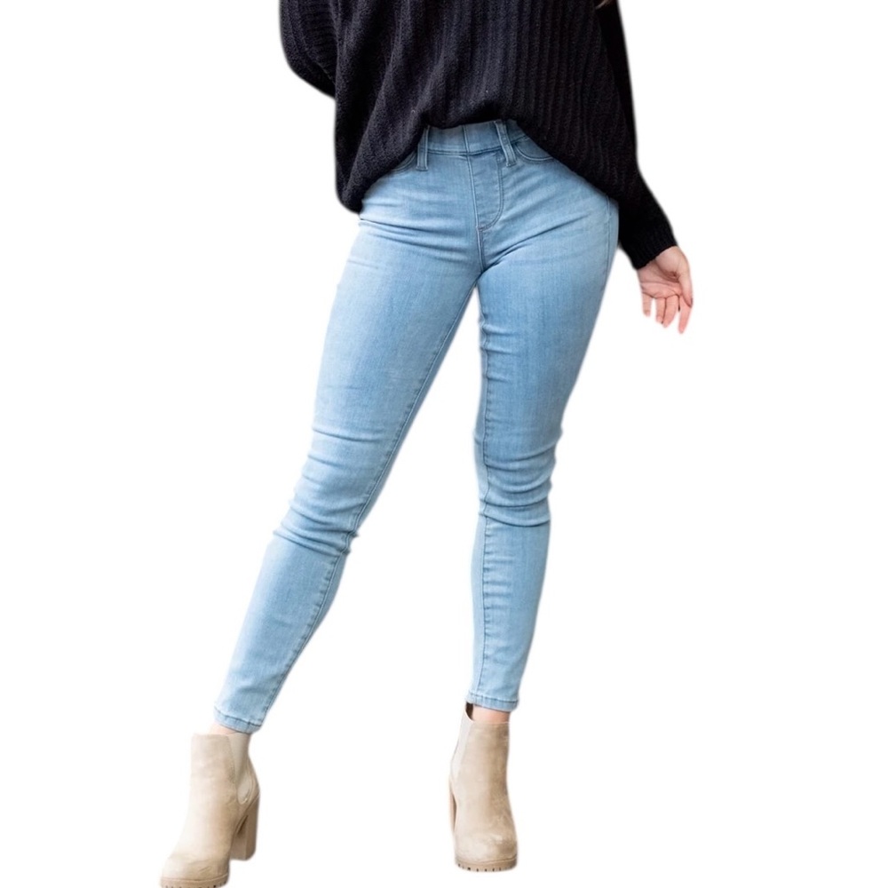 Judy Blue Lincoln Pull On Skinny Jeans Elastic Waist Denim